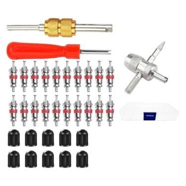Imagem de Mqetly Kit de remoção de núcleo de válvula 33x, ferramenta de instalação para reparo de pneus, removedor de núcleo de haste de válvula de pneu