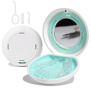 Imagem de HEMILAB Capa retentora, capa fina alinhadora com espelho, compatível com Invisalign, caixa ortodôntica de retenção fofa com orifícios de ventilação, branca