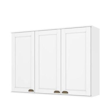 Imagem de Armário Aéreo 120 cm 3 Portas Classy Branco - THB - THB Móveis
