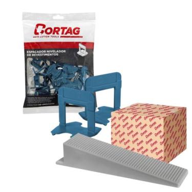 Imagem de Espaçador nivelador 1,0mm eco (azul) pacote com 50 unidades + cunha ni