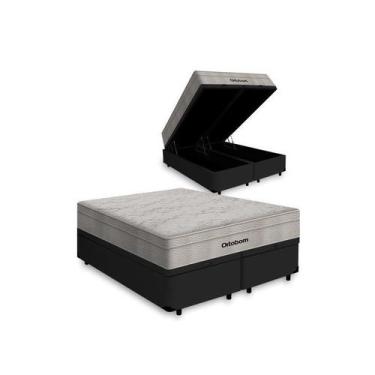 Imagem de Cama Box Baú Airtech King + Colchão de Molas Ensacadas - Ortobom - Spr