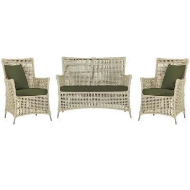 Imagem de Jogo Sofá E 2 Poltronas Igapó Alumínio Fendi E13 Trama Rami