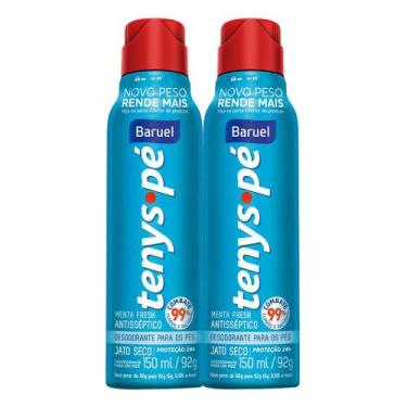 Imagem de Kit 2 Tenys Pé Baruel Jato Seco Menta Fresh 150ml