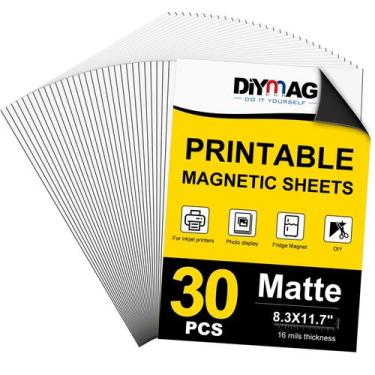 Imagem de Folhas magnéticas DIYMAG, 30 peças, foscas, 21x30 cm, flexíveis