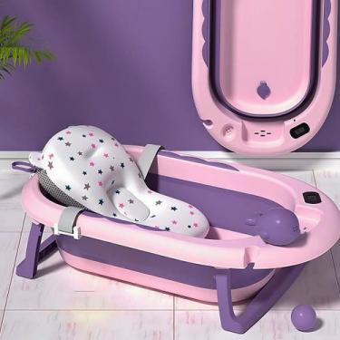Imagem de Banheira Com Almofada De Banho Para Neném Branca Confortável - Tibaby,