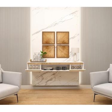 Imagem de Rack Para Sala De Estar Modelo Slim 1.55m para TV e Decoração Design Moderno e Otimização de Espaço