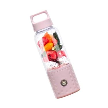 Imagem de Mini Usb Fruit Juicer Machine Portable Rechargeable Smoothie Maker for Travel Lightweight and Easy to Clean for Shakes and Smoothies Pink
