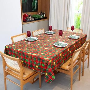 Imagem de Toalha De Mesa Natal Natalina Festa Quadrada Estampada 4 Lugares 1,40x1,40m Decoração Cozzilar(Modelo 8)