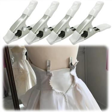 Imagem de Pacote com 4 clipes de vestido grampos de roupas para encaixe nupcial costureira manequim bustle clipes para vestido de casamento trem braçadeira fixa resistente fotógrafo de casamento designers de