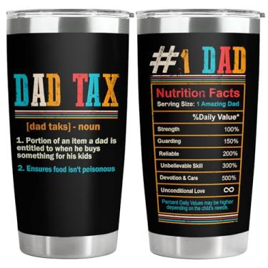 Imagem de 34HD Presentes para papai, copo com tampa de aço inoxidável, caneca de café de viagem para papai, copo de beber para papai, presentes de dia dos pais