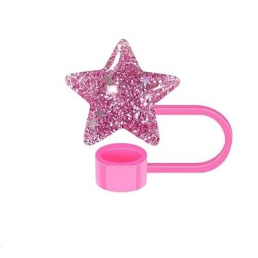 Imagem de Tampa de palha para Stanley Cup 30 canudo de silicone de 1,134 g, topo compatível com copo de garrafa de água 10 mm tampas de canudo reutilizáveis à prova de poeira (rosa)