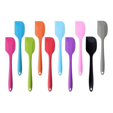 Imagem de Kit 3 Espátulas de Silicone Linha Color Reforçada 27cm – Resistentes ao Calor, Flexíveis e Fáceis de Limpar (COR ALEATÓRIA)