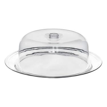 Imagem de Porta Bolos View Com Prato Base Inox Boleira Cúpula Acrílico