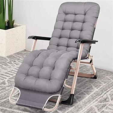 Imagem de Cadeira Espreguiçadeira Dobravel Almofada Futon Cinza 150kg - Shark Bl
