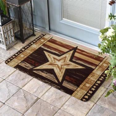 Imagem de Tapete de porta frontal Western Star Independence Day, entrada externa, antiderrapante, absorvente, capacho para ambientes internos e externos para varanda, decoração de casa, 40 x 61 cm, retrô de 4
