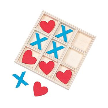 Imagem de Fun Express Valentine Wooden TIC TAC Toe Game - Toys - 10 Pieces