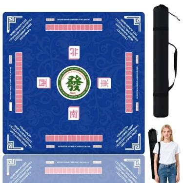 Imagem de Mahjong Mats for Table, Non-Slip Noise Reduction Gaming Mat Multi Purpose Neoprene Mahjong Table Mat with Rules for Mahjong, Poker, Card, Dominoes, Board & Tile Games, Mahjong Gift with Carrying Bag