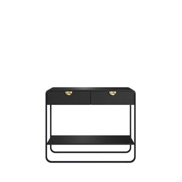 Imagem de Aparador com 2 Gavetas Dunna 100 cm - Preto c/ Dourado