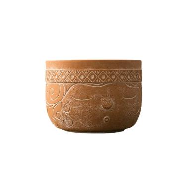 Imagem de Vaso de flores, cimento, estilo africano, vaso de plantas com rosto tribal de 2 kg