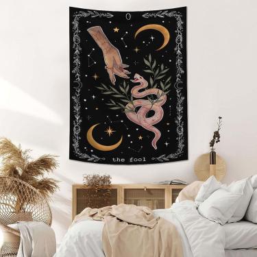 Imagem de Tapeçaria para pendurar na parede The Fool Tarot Mystical Snake 150x130cm
