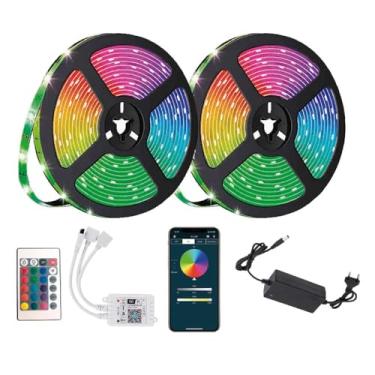 Imagem de Fita de Led 10 metros Smart Wi-fi Rgb Inteligente compativel com Alexa Google + Fonte