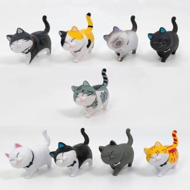 Imagem de Miniatura de gato com bolas, conjunto de mini gatinho com bolas para casa de bonecas, jardim de fadas, topo de bolo, ovos de Páscoa, decoração de mesa, decoração de vaso de plantas suculentas,