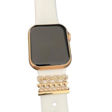 Imagem de Charm Berloques Pin premium para relógios inteligentes smartwatch – acessórios elegantes e personalizáveis (sem pulseira) - Kit Coração