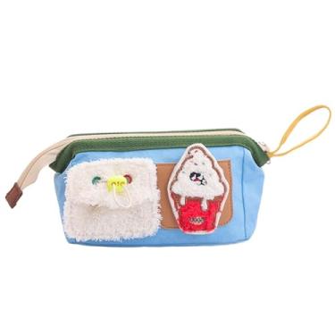 Imagem de Estojo fofo, bolsa para lápis de grande capacidade | Bolsa de lápis de grande capacidade Estojo de lápis de urso - Bolsa portátil para caneta com abertura ampla, desenho animado, para faculdade, escol