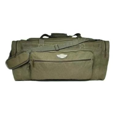 Imagem de Mala De Mão Viagem Espaçosa em Lona Resistente Gigante 70 Litros (Verde Militar)