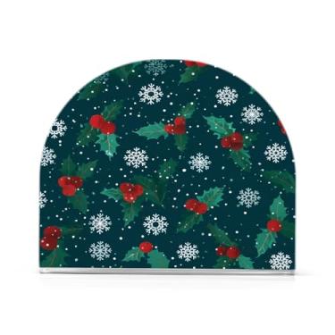 Imagem de Wassud Porta-guardanapos de acrílico de flocos de neve de inverno, dispensador de guardanapo de papel moderno para cozinha, sala de jantar, decoração de mesa de bancada 1 peça (comporta 50-60
