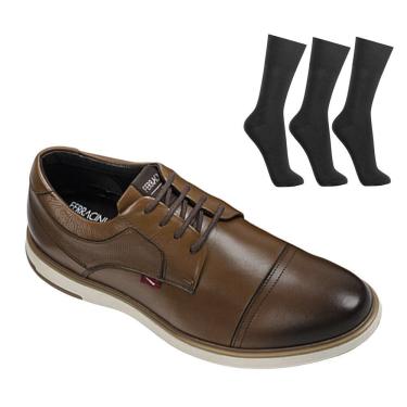 Imagem de Kit Sapato Ferracini Cordoba Masculino + 3 Pares de Meias