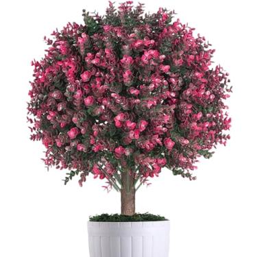 Imagem de Plantas Artificiais de Buxo para Exterior,Buxo Resistente UV de 58 cm | Árvores Topiaria Falsas Plantas Artificiais | Para Jardim Caminho Passeio Paisagismo Interior Decoração Casa Escritório Hotel