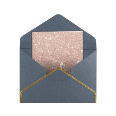 Imagem de SKKNT Cartões de felicitações para todas as ocasiões com estampa de ouro rosa em mármore versáteis com envelopes 11,4 x 15,2 cm