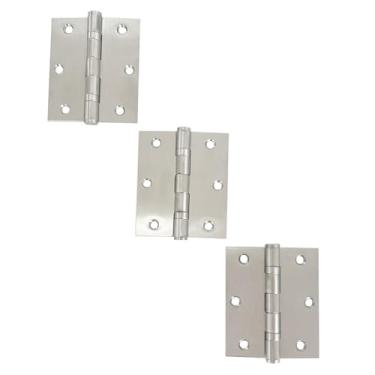 Imagem de DECORPLACE, Dobradiças Para Portas Aço Inox 304 Escovado 3,5" × 3,0" × 2 mm - 3 UN