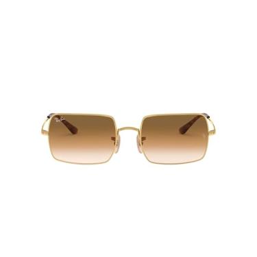 Imagem de Óculos de Sol Ray-Ban Rectangle 0RB1969 914751 Tam 54 / Ouro - Lentes Marrom Gradiente