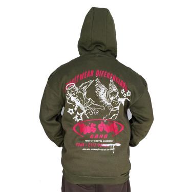 Imagem de Blusa Moletom Canguru Trip Side Anjos Armados Verde Can21-Masculino
