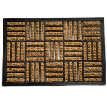 Imagem de Capacho 40x60 Porta Entrada Casa Tapete Com Base Antiderrapante Escritório Base Emborrachada(Quadrados)