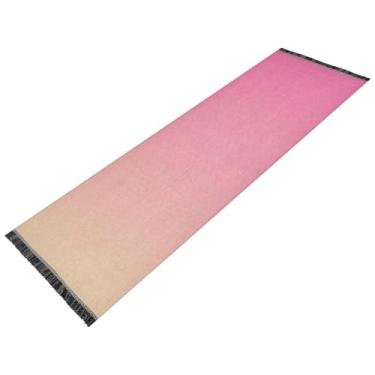 Imagem de GAIGEO Tapete de corredor de piso gradiente rosa, tapete antiderrapante de poliéster, tapete de corredor para quarto, 183 x 59,7 cm, tapete longo