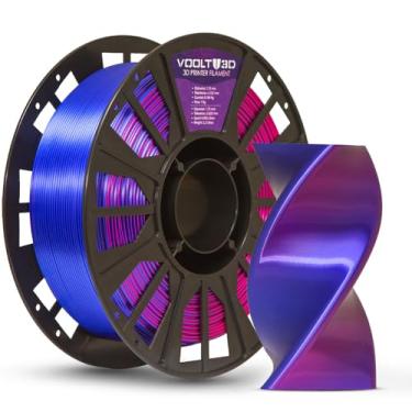 Imagem de Filamento PLA Duo Color Shadow 1kg, 1.75Mm, PLA com Efeito de Sombreamento, Para Impressoras 3D FDM, Nacional Voolt3D (Shadow Azul Safira e Ametista V-Silk)