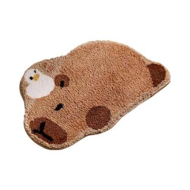 Imagem de Tapete De Banheiro Antiderrapante De Secagem Rápida Imitando Cashmere 