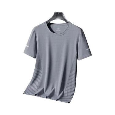 Imagem de Camiseta De Corrida Masculina De Verão Em Seda Gelada, Secagem Rápida,