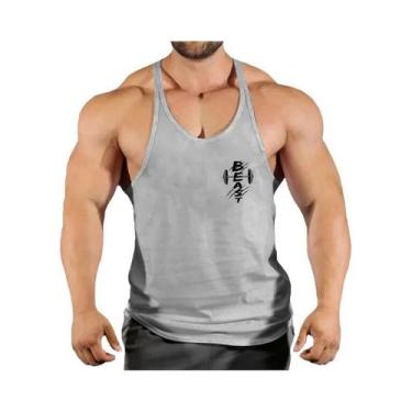 Imagem de Camiseta Regata De Algodão Masculina Para Fitness Verão Musculação Aca