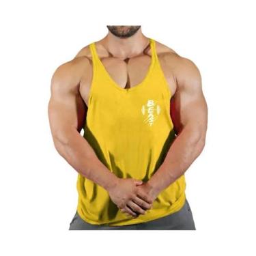 Imagem de Camiseta Regata De Algodão Masculina Para Fitness Verão Musculação Aca
