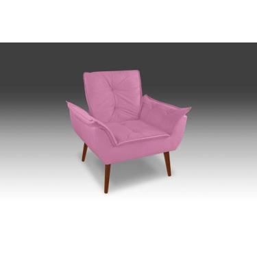 Imagem de Poltrona Opala Suede Rosê- CASA DA POLTRONA
