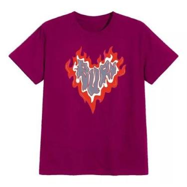 Imagem de Camiseta Casual Minimalista Fogo Amor Chamas Love Fire Swag - Dinka, g