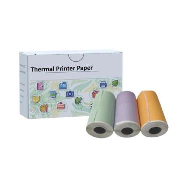 Imagem de Adesivos De Papel Térmico Holográfico Prata 53mm Para Impressoras Mini