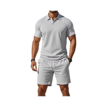 Imagem de Conjunto Masculino Casual De Duas Peças Para Praia E Esportes: Shorts 