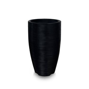 Imagem de Vaso De Planta 60X38 Redondo Decorativo De Polietileno Preto