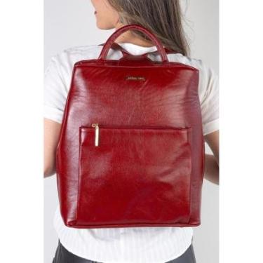 Imagem de Mochila bolsa slim couro liso antifurto Lavínia-Feminino