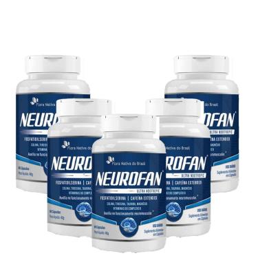 Imagem de Kit 5 Neurofan Ultra Nootropic Fosfatidilserina + Vitaminas 5x60 cps Flora Nativa-Unissex
